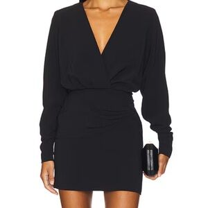 Alexis Elegant Black V-Neck Mini Dress